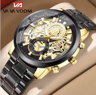STALIO Jam Tangan Pria VAVAVOOM Anti Air Orii Men Fashion Watch Kalender Bisnis Rantai Stainlees Ste