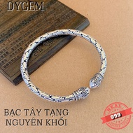 HCM - Silver bracelet - Tibetan lotus silver bracelet, exquisitely carved s999 pure silver