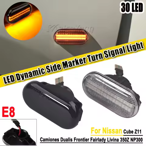 LED Flowing Turn Signal Light Dynamic Blinker Side Marker Lamp For Nissan 350Z Navara D40 Cube Pathf