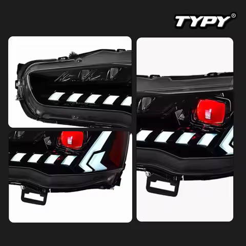 New LED Head Lamp Upgrade Modified For Mitsubishi Lancer EVO X Headlight RGB 2009-2016 Dynamic Signa