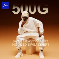 500G Heavy Fleece Lining Loose Sweatshirt Pullover Street Wear ins American Retro Solid Color Men Wo