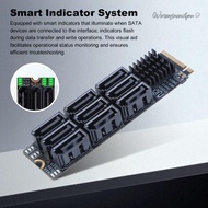 M.2 To SATA Adapter M.2 NVME M-Key To SATA 9-Port Expansion Card for Desktop PC