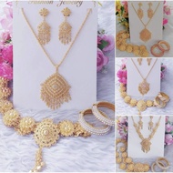 kt Gold Jewelry Set For Children Necklace/Clip-On Earrings/Bracelet 1 Pair/Polished Needle