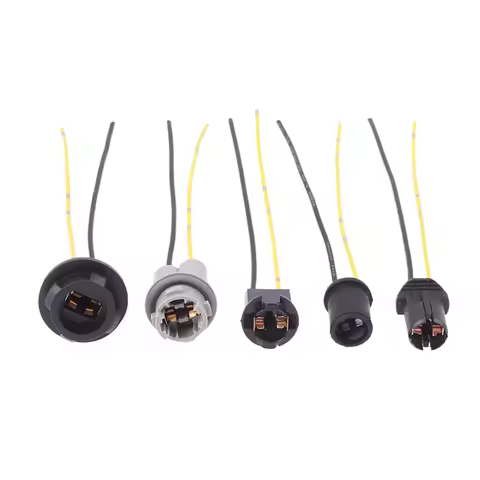 2Pcs T10 T13 T15 Soft Bulb Holder Adapters Cable LED Bulb Connector Socket Wedge Base Light Bulb Plu
