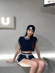 yuyu active Tennis Knit Top Set 網球少女針織套裝/上衣 深靛藍 (原價$2760)