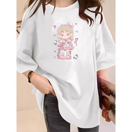 [AMYGO] 1XL-5XL T shirt Women 2Y785 T shirt Women T shirt Plus Size Tshirt Clothes Round Neck Intern