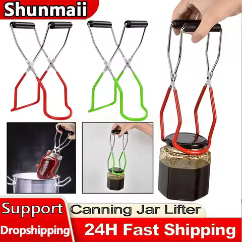 Stainless Steel Canning Jar Lifter with Grip Handle Can Lifter Tongs Jar Clip Heat Resistance Anti-c
