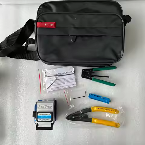 7 in 1 Fiber Optic Tools Kits FTTH fiber optic tool bag + fiber stripper + fc-6s fiber cleaver+ CFS-