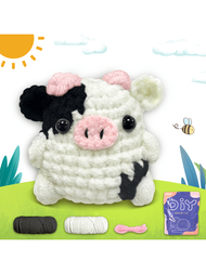 Bộ 1 bộ móc hình con bò, Bộ móc hình động vật cho người mới bắt đầu Bộ động vật đan móc có móc, Búp 