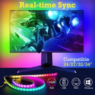 ⓛRGB Backlight Lamp for Computer Monitor Smart Ambient LED Strip Light For 27-34inch PC Display ✍V