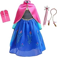 Lito Angels Princess Anna Costume Dress with Cape and Accessories for Toddler Girls, Frozen Princess