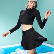 【SARLEE】有袖兩截裙泳衣(附襯墊及泳帽)