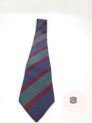 百搭款👍🏻[現貨 In stock] Christian Dior Green Tone Stripe Print 100%Silk Authentic Tie 中古領呔領帶