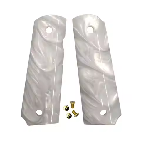 1911 Grips Full Size,blank White pearl,Fits Colt,Kimber,Springfield,Remington,Rock Island,Government