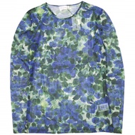 เสื้อยืดแขนยาวสีน้ำเงิน รุ่น 23SS HESTE PR 6182 W.K.JERSEY ลายดอกไม้ รหัส 231-011153-6182-504 ไซส์ M