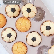 CHEFMADE Muffin Cake Pan 12-Cavity Non-Stick Soccer-Shaped Bakeware Baking Cake Mold WK9837