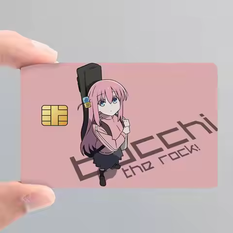Anime Bocchi the Rock Card Stickers for Bank Access Protective Waterproof Film Cover Sticker Surpris