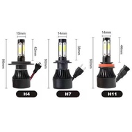 LKKTT-3หลอดไฟหน้ารถ LED C6 ขั้ว H11/H4 /H7ความสว่าง 6500K หลอดไฟหน้ารถ 360องศา ( 1คู่ )