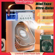 SilverSprings Mini Air Cooler USB Connection Portable Fan Humidifier Purifier Mist Cooler with 7 Colors LED Light with Handle Aircond