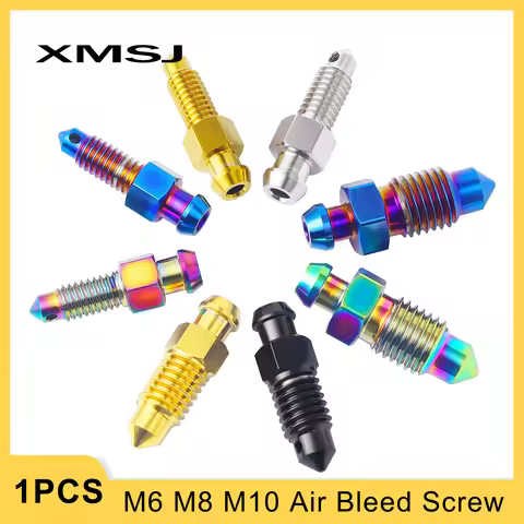 XMSJ Motorcycle Brake Caliper Oil Drain Deflation Screws M6/M8/M10 Titanium Air Bleed Nipple Bolt Fo