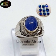 cincin blue safir afrika NATURAL BATU ASLI