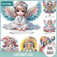 2D/Flat Flower Girl DIY Desktop Diamond Art Kits Bedroom Table Decoration