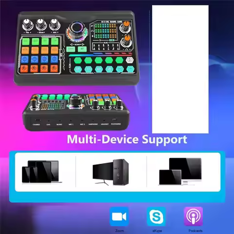 #17A Electronics Accessories,P300 Podcast Live Sound Card for Laptop Vlog Recording Live Streaming (