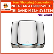 Netgear AX6000 Mesh WiFi System (RBK863S) Orbi White Series Tri-Band WiFi 6 Mesh System 3 Pack - RBK