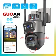 GUOAN VISION 8MP 4K กล้องวงจรปิด IC see เสียงกลางแจ้ง WiFi กล้องตรวจจับการเคลื่อนไหวสัญญาณเตือนไฟ IP