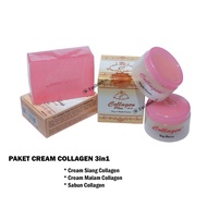 Paket Cream Collagen Original Cream Siang dan Malam Plus Sabun