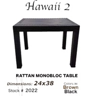 TABLE FUSON RATTAN TABLE | HAWAII 2 FUSON 24”x 38” 6 SEATER
