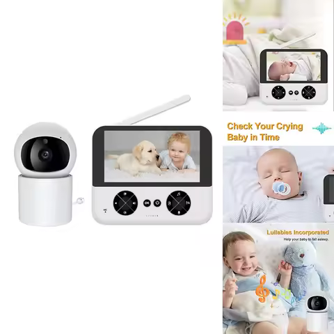 A32R-Video Baby Monitor, Baby Caregiver, 4.3Inch IPS Screen Baby Camera Monitor Lullaby Feeding Aler