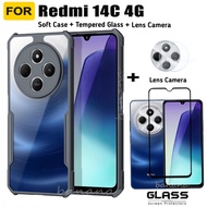 For Redmi 14C 4G Acrylic Phone Case Redmi 14C 13C Tempered Glass Screen Protector