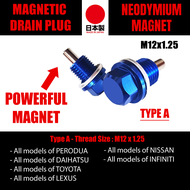Made in Japan Magnetic Oil Drain Plug Bolt Nut Oil Sump Bolt with Gasket M12x1.25 / M14x1.5 / M12x1.
