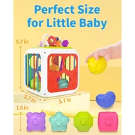 kecristv Montessori Toys for 1 Year Old Girls Boys, Baby Sorter Toys Learning Activity Cube, 1 Year 