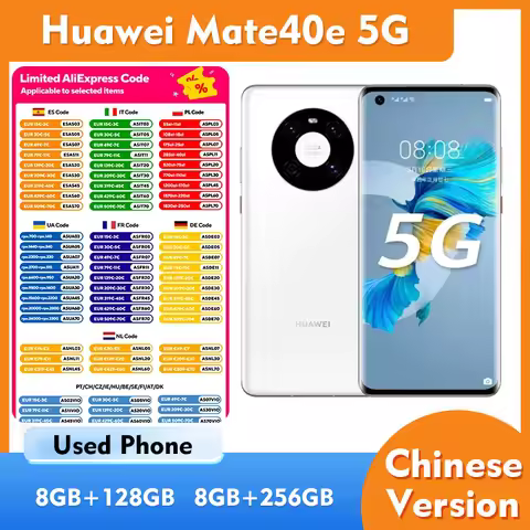 Huawei Mate40E 5G 8GB RAM 128GB 256GB ROM SmartPhone Android CPU Kirin 990E Screen 6.5inches 2376x10