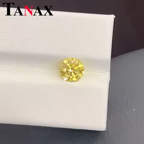 Yellow Round HPHT CVD Loose Lab Grown Diamond With IGI Certificate Gemstone For Earrings Rings Brace