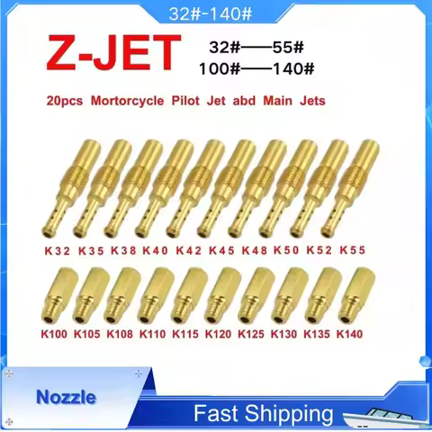 32#-140# 20 PCS For NSR KSR PE PWK PWM Keihin OKO KOSO CVK Motorcycle Carburetor Nozzle Main Jet and
