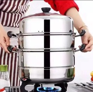 28CM Steamer 3 Layer Siomai Steamer Stainless Steel Cooking Pot Kitchenware