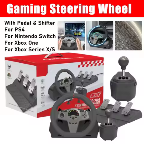 Gaming Racing Wheel with Shifter and Pedal 270 Degree Racing Steering Wheel Simracing PC Steering Wh