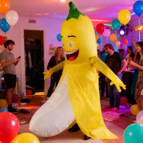 Novelty Inflatable Banana Costume Funny Banana Full Body Blow Up Suit for Halloween Carnival Party C