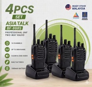 SIRIM APPROVE Asia Talk BF-888S Professional UHF Two-Way Radio 4-Piece Set with 16 Channels Up to 5k
