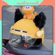 Penghantaran Meituan Anak Patung Kecil Motosikal Topi Keledar Kenderaan Elektrik Garfield Personalit