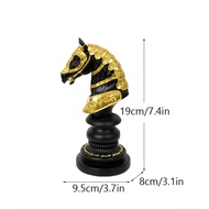 cod Resin International Chess Pieces Statues Retro King Queen Knight Figurines Home Desktop Office L