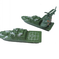 14.5cm Army Green Cruiser Plastic Hollow Synthetic Ship Helicopter Cruiser Sea Cruiser Toy