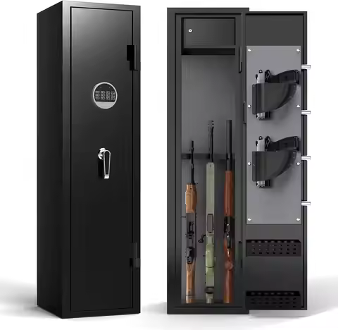 Gun Safe, 2-3 Electronic Rifle Safe for Shotgun and Pistol with Inner Box, Digital Gun Cabinet with 