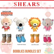 Shears Baby Bundle Set 3D Bobblies Soft Toy Baby Socks Set Ideal as Baby Gift