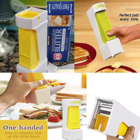 One Click Stick Butter Cutter Portable Butter Slicer Dispenser One Button Cheese Splitter For Quickl