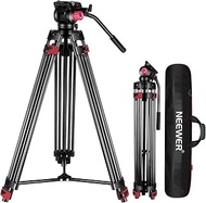 NEEWER 79”/200cm Video Tripod, Heavy Duty Aluminum Alloy Camera Tripod Stand with 360°Fluid Drag Hea