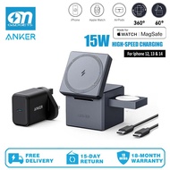 Anker Y1811 New 3-in-1 Cube Compatible with MagSafe 15W Fast Charging Foldable Wireless Charger Comp